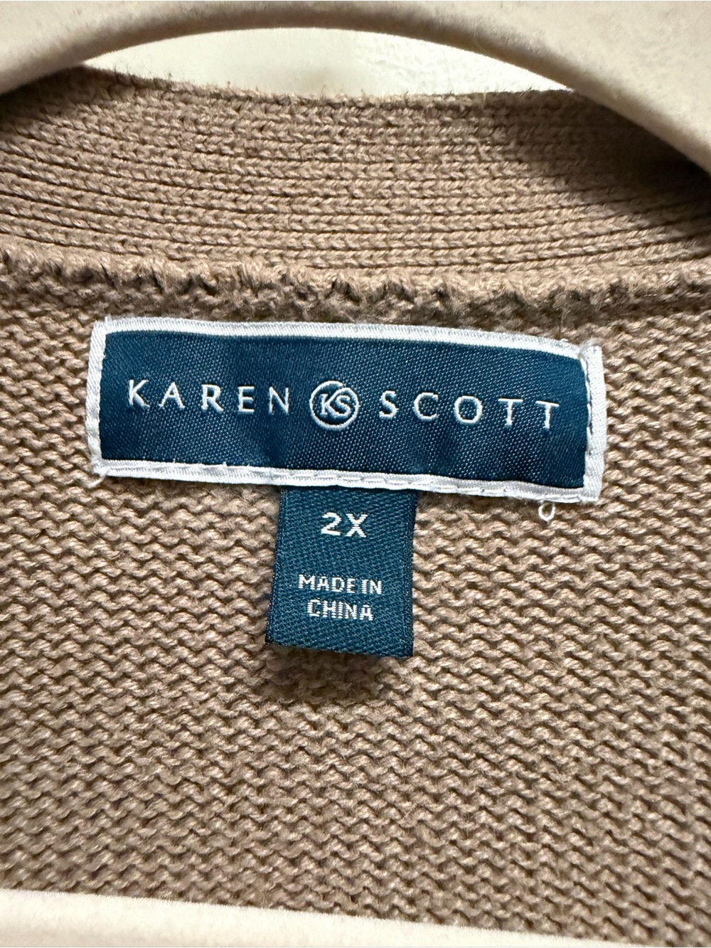 Karen Scott Cozy Open-Front Cardigan Sweater - Taupe - Picture 2 of 4